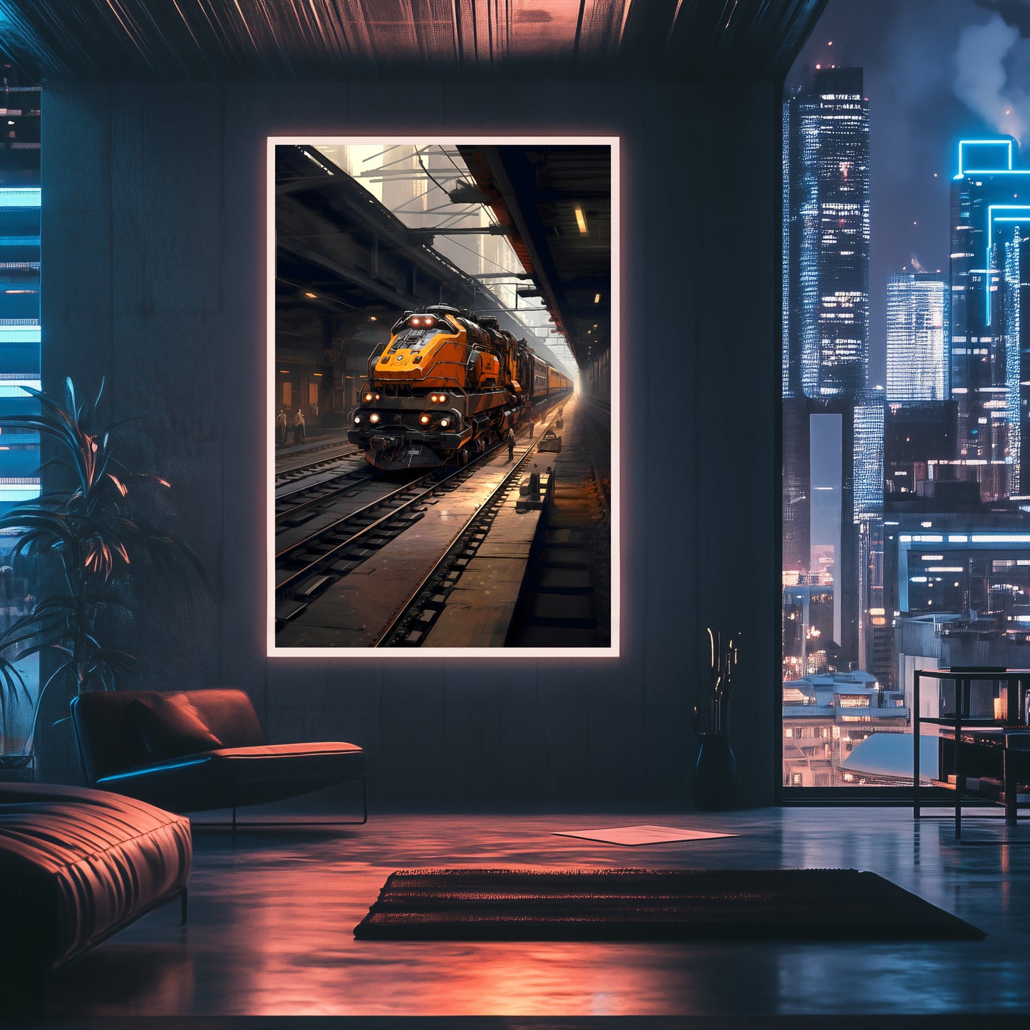 Diesel Train Poster – Blazerush Hauler | Awe-Inspiring Wall Art for Sci-Fi & Fantasy Train Enthusiasts | Unique and Exclusive Artwork