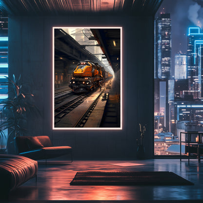 Diesel Train Poster – Blazerush Hauler | Awe-Inspiring Wall Art for Sci-Fi & Fantasy Train Enthusiasts | Unique and Exclusive Artwork