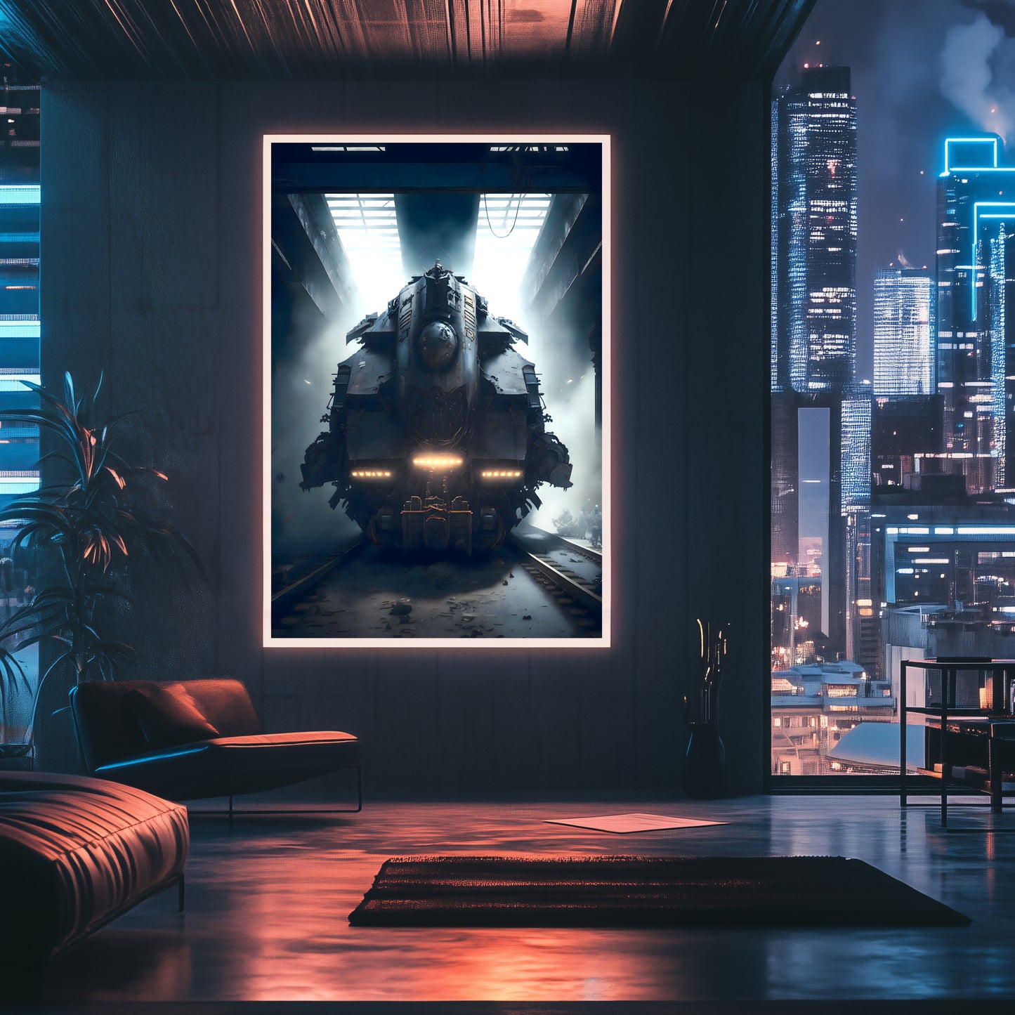 Diesel Train Poster – Aeternum Custos | Awe-Inspiring Wall Art for Sci-Fi & Fantasy Train Enthusiasts | Unique and Exclusive Artwork