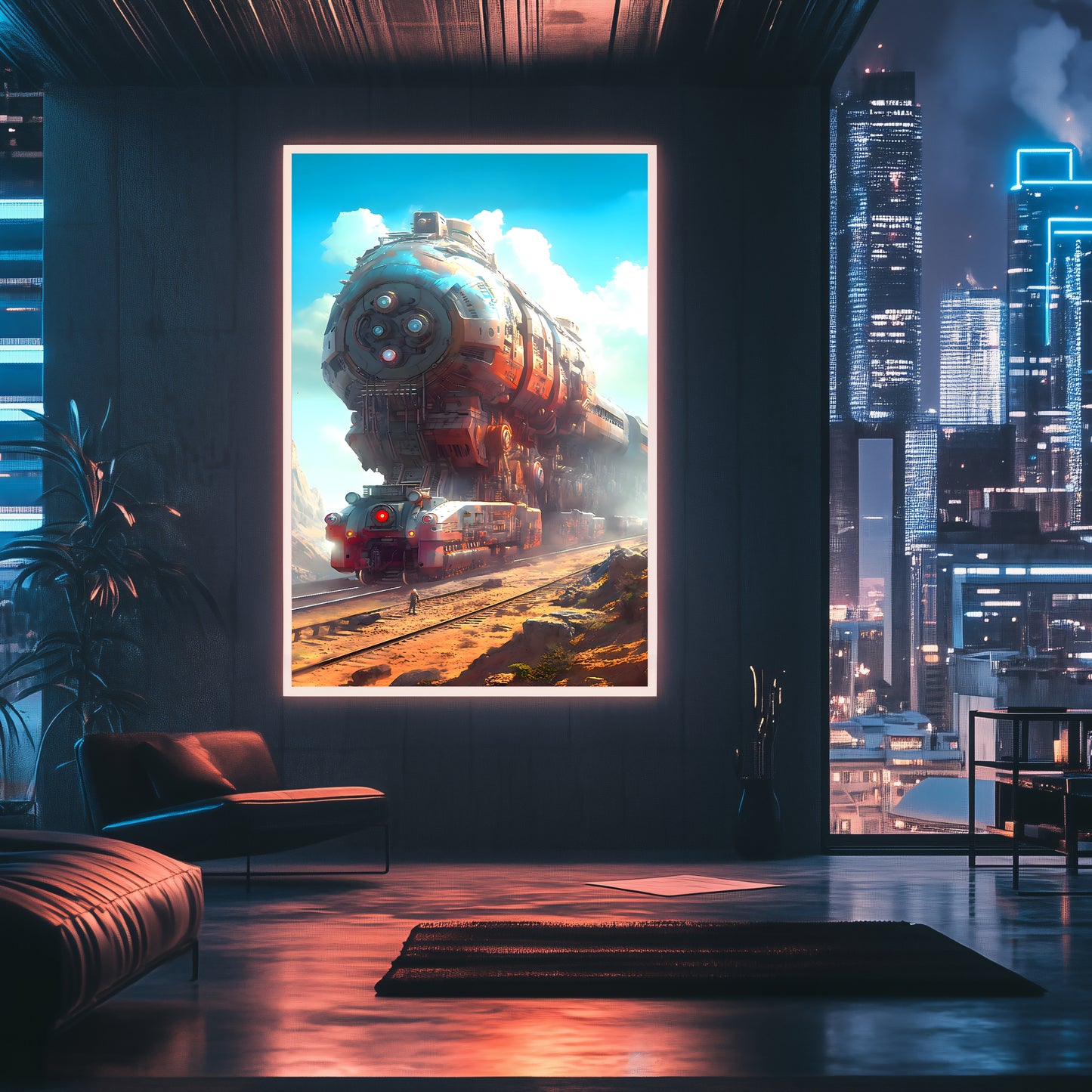Post-Apocalyptic Train Poster – Arcanum Carrier | Awe-Inspiring Wall Art for Sci-Fi & Fantasy Train Enthusiasts | Unique and Exclusive Artwork