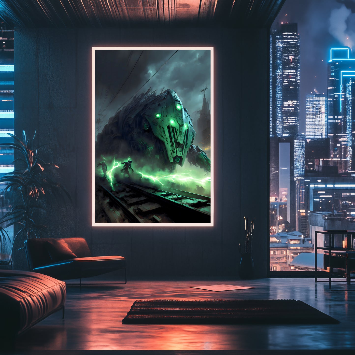 Zombie Train Poster – Darkclad Adjudicator | Awe-Inspiring Wall Art for Sci-Fi & Fantasy Train Enthusiasts | Unique and Exclusive Artwork