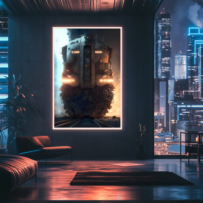Diesel Train Poster – Warhound Mk IV | Awe-Inspiring Wall Art for Sci-Fi & Fantasy Train Enthusiasts | Unique and Exclusive Artwork