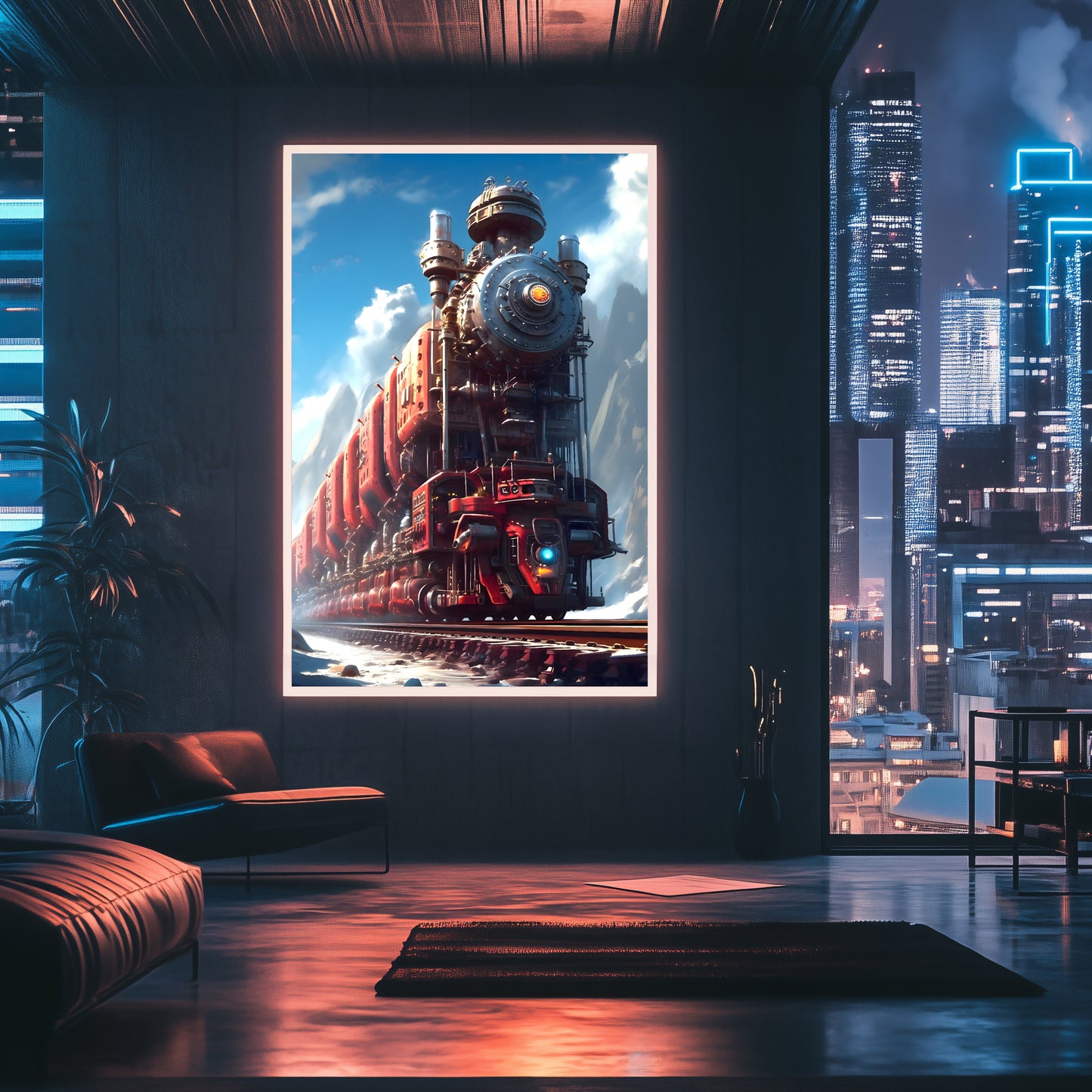 Post-Apocalyptic Train Poster – Colonial Colossus | Awe-Inspiring Wall Art for Sci-Fi & Fantasy Train Enthusiasts | Unique and Exclusive Artwork