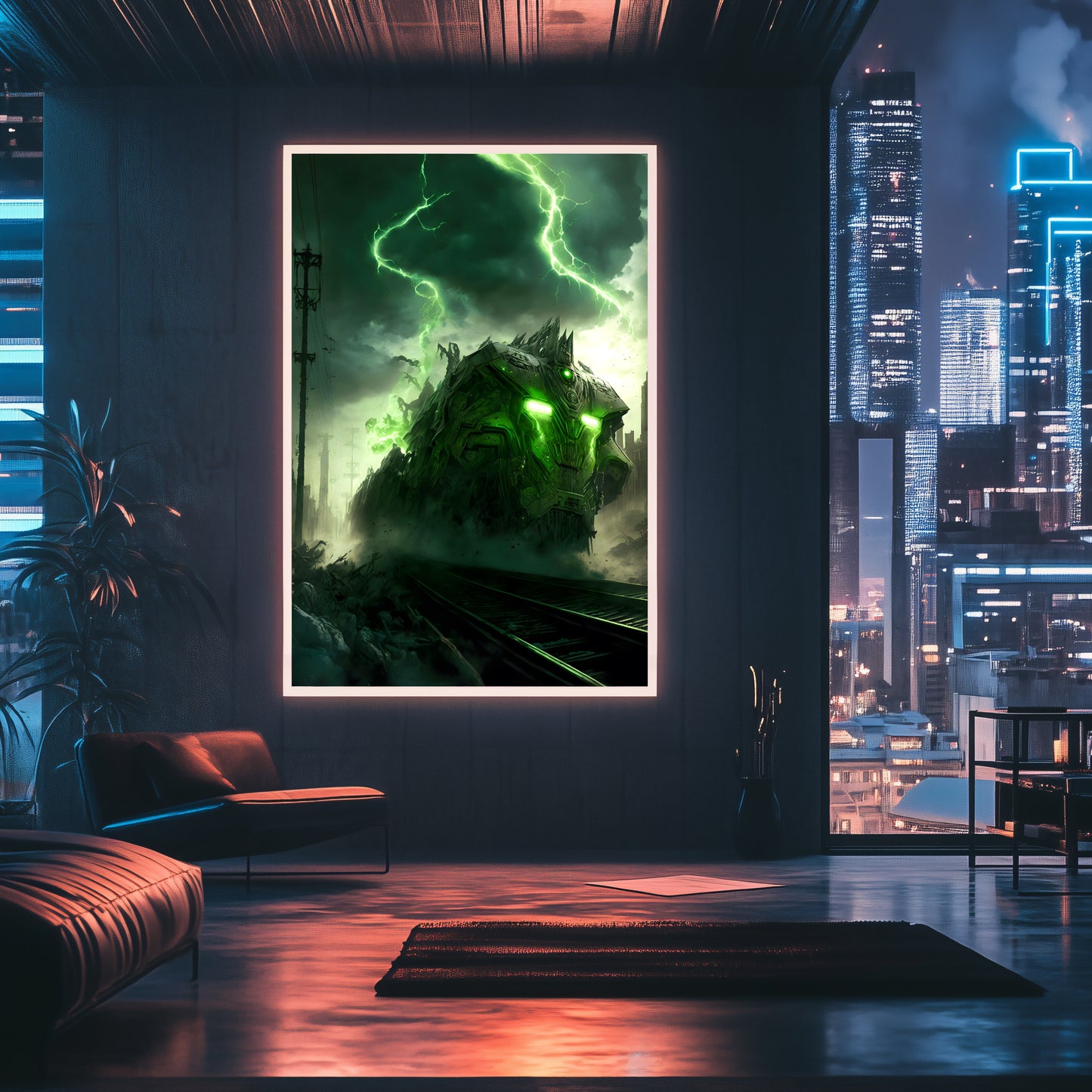 Zombie Train Poster – Wraithstorm Oppressor | Awe-Inspiring Wall Art for Sci-Fi & Fantasy Train Enthusiasts | Unique and Exclusive Artwork