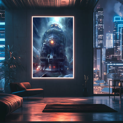 Post-Apocalyptic Train Poster – Winterborn Thunderheart | Awe-Inspiring Wall Art for Sci-Fi & Fantasy Train Enthusiasts | Unique and Exclusive Artwork