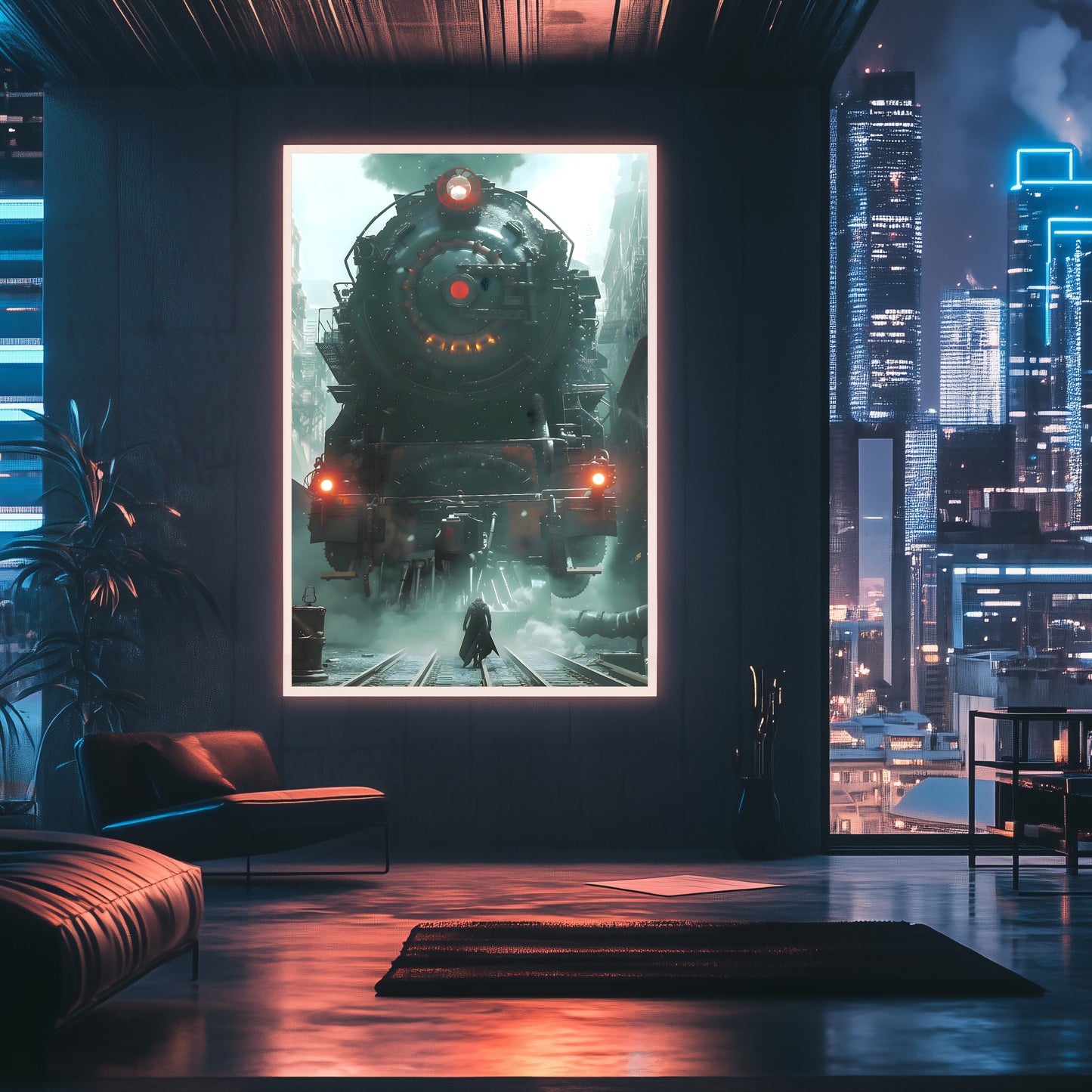 Dystopia Train Poster – Iron Predator | Awe-Inspiring Wall Art for Sci-Fi & Fantasy Train Enthusiasts | Unique and Exclusive Artwork