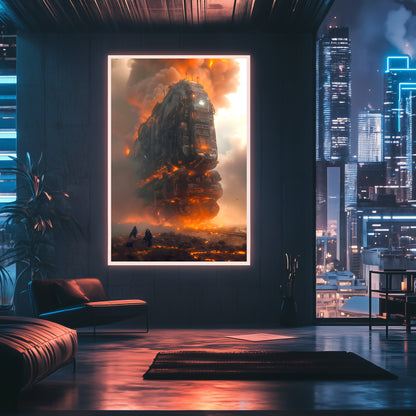 Wasteland Train Poster – Exodus Beta | Awe-Inspiring Wall Art for Sci-Fi & Fantasy Train Enthusiasts | Unique and Exclusive Artwork