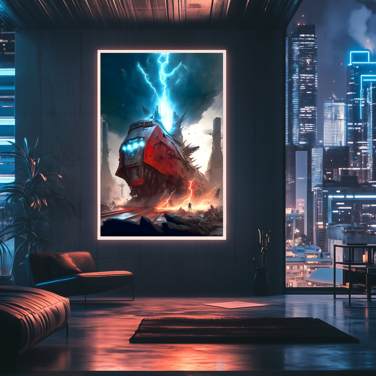 Wasteland Train Poster – Abaddon’s Wrath | Awe-Inspiring Wall Art for Sci-Fi & Fantasy Train Enthusiasts | Unique and Exclusive Artwork
