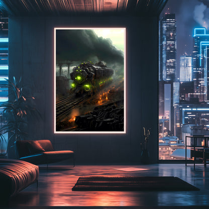Zombie Train Poster – Dreadcrave Collector | Awe-Inspiring Wall Art for Sci-Fi & Fantasy Train Enthusiasts | Unique and Exclusive Artwork