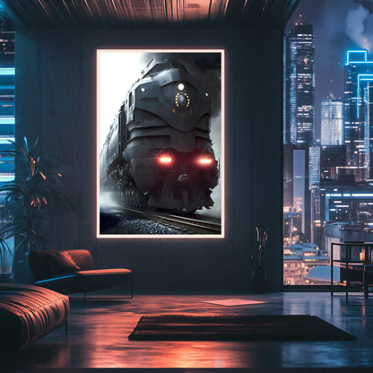 Dystopia Train Poster – Grimbringer Thunderclad | Awe-Inspiring Wall Art for Sci-Fi & Fantasy Train Enthusiasts | Unique and Exclusive Artwork