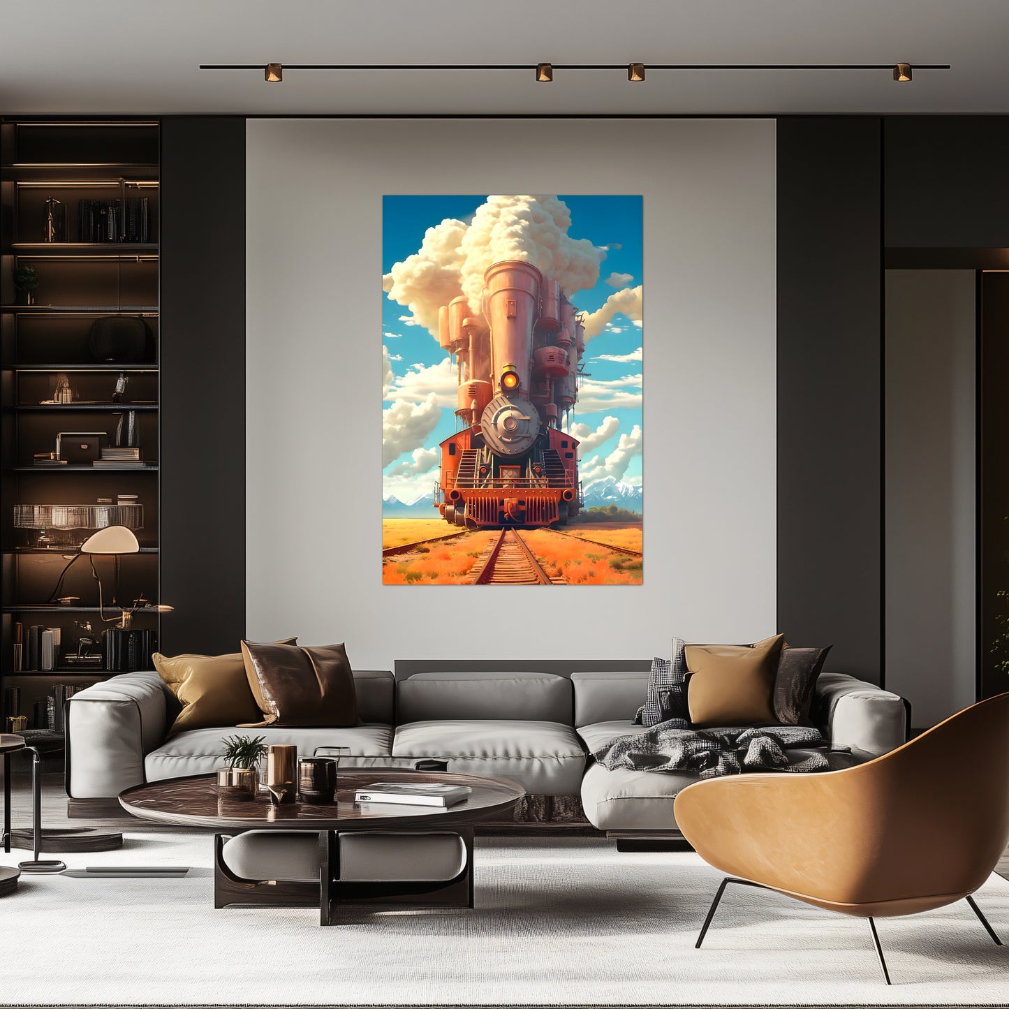 Steampunk Train Poster – Buffalo | Awe-Inspiring Wall Art for Sci-Fi & Fantasy Train Enthusiasts | Unique and Exclusive Artwork