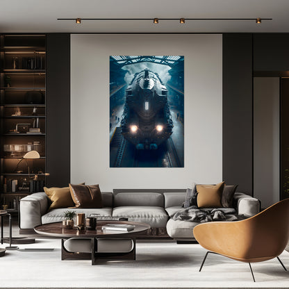 Diesel Train Poster – Rex Temporis | Awe-Inspiring Wall Art for Sci-Fi & Fantasy Train Enthusiasts | Unique and Exclusive Artwork