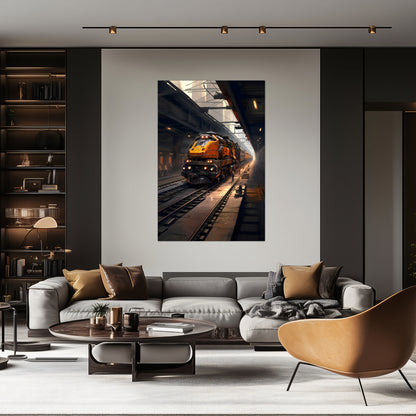 Diesel Train Poster – Blazerush Hauler | Awe-Inspiring Wall Art for Sci-Fi & Fantasy Train Enthusiasts | Unique and Exclusive Artwork