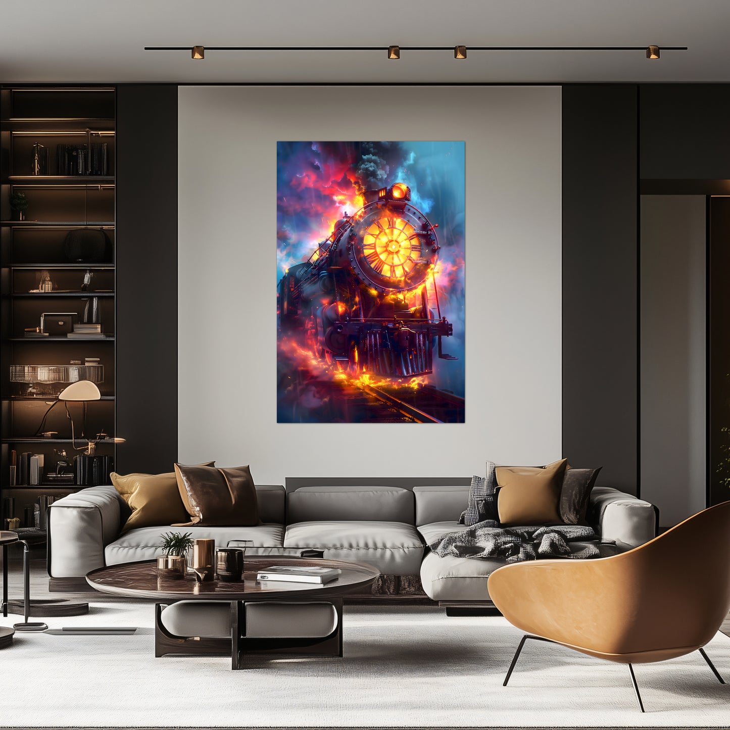 Steampunk Train Poster – Eternal Engine | Awe-Inspiring Wall Art for Sci-Fi & Fantasy Train Enthusiasts | Unique and Exclusive Artwork