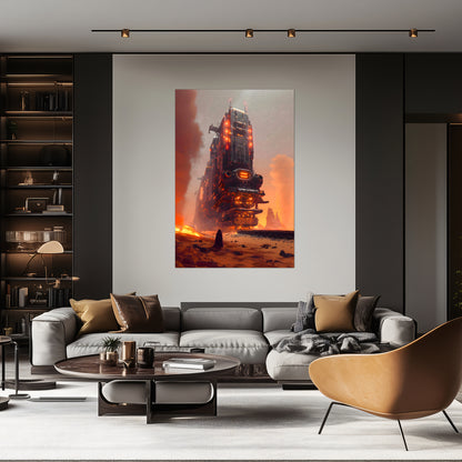 Wasteland Train Poster – Last Nomad | Awe-Inspiring Wall Art for Sci-Fi & Fantasy Train Enthusiasts | Unique and Exclusive Artwork