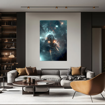 Cyberpunk Train Poster – Nightblade Crusader | Awe-Inspiring Wall Art for Sci-Fi & Fantasy Train Enthusiasts | Unique and Exclusive Artwork