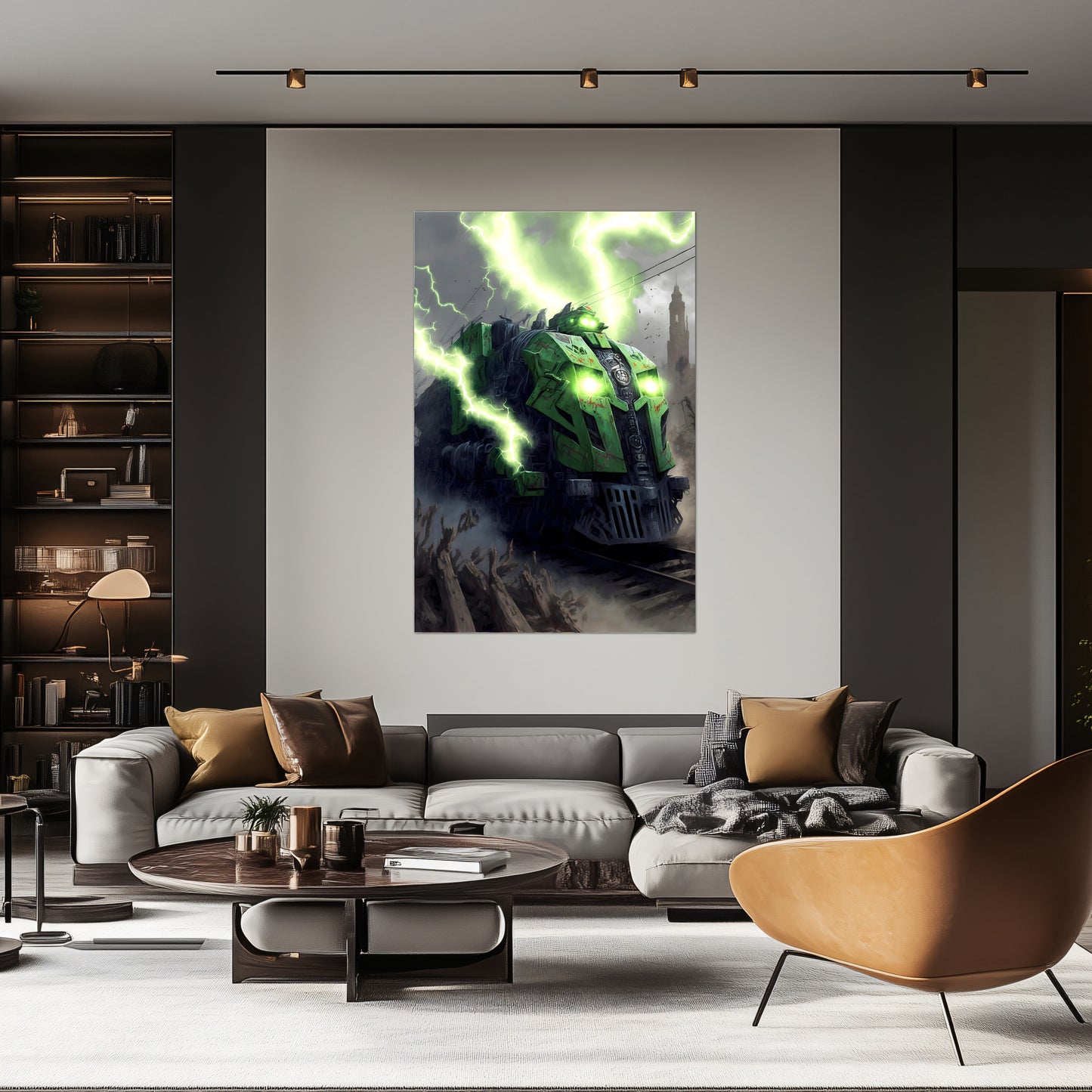 Zombie Train Poster – Shadowbane Revenant | Awe-Inspiring Wall Art for Sci-Fi & Fantasy Train Enthusiasts | Unique and Exclusive Artwork