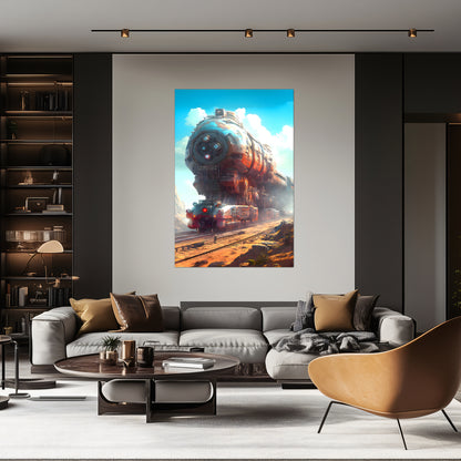 Post-Apocalyptic Train Poster – Arcanum Carrier | Awe-Inspiring Wall Art for Sci-Fi & Fantasy Train Enthusiasts | Unique and Exclusive Artwork