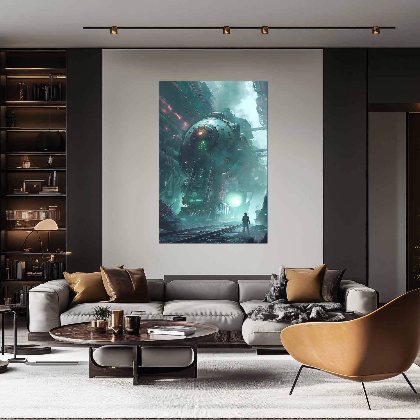 Cyberpunk Train Poster – Epitome One | Awe-Inspiring Wall Art for Sci-Fi & Fantasy Train Enthusiasts | Unique and Exclusive Artwork