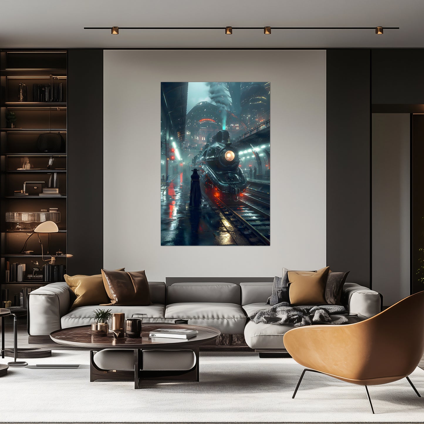 Dystopia Train Poster – Solarwind Express | Awe-Inspiring Wall Art for Sci-Fi & Fantasy Train Enthusiasts | Unique and Exclusive Artwork