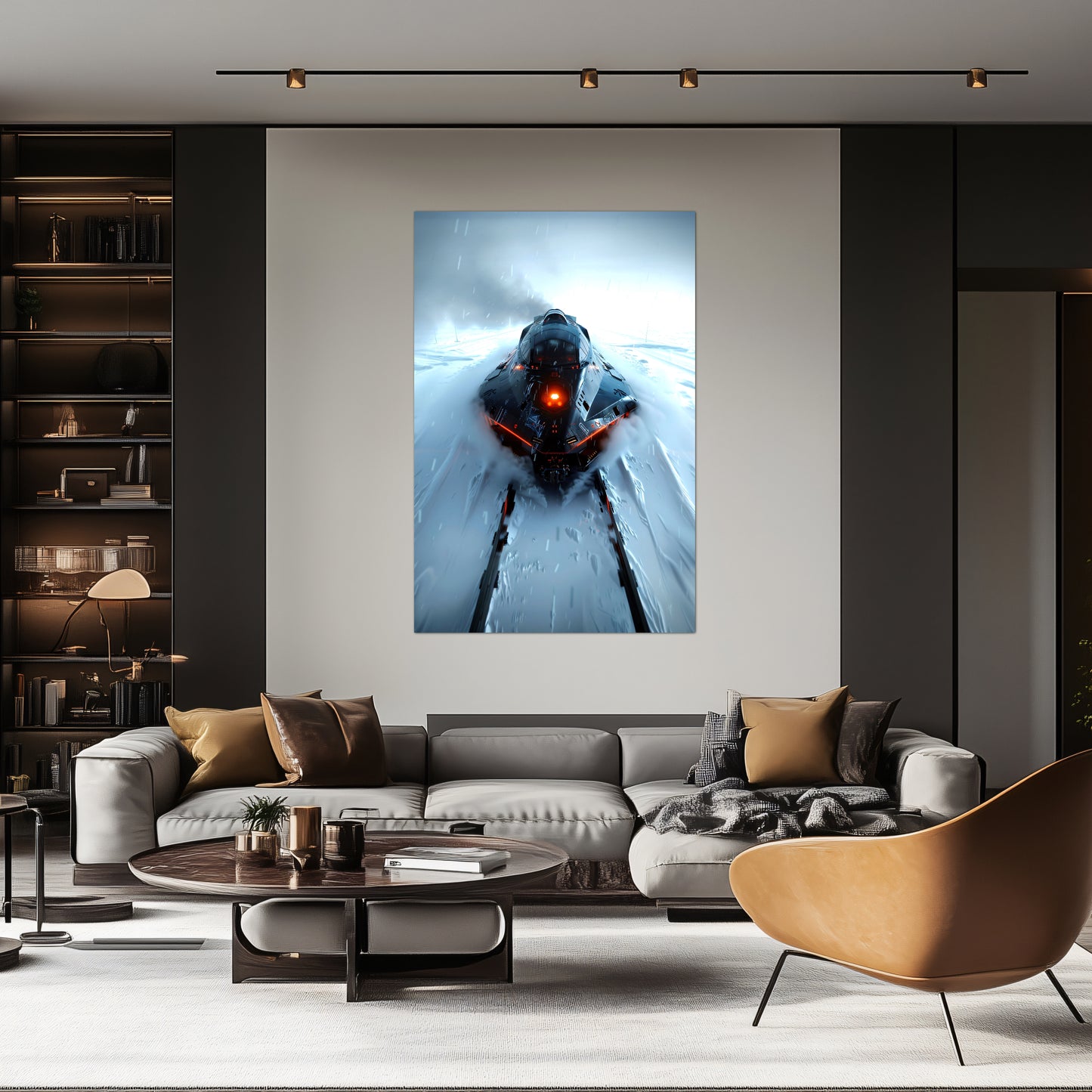 Cyberpunk Train Poster – The Demon's Dagger | Awe-Inspiring Wall Art for Sci-Fi & Fantasy Train Enthusiasts | Unique and Exclusive Artwork