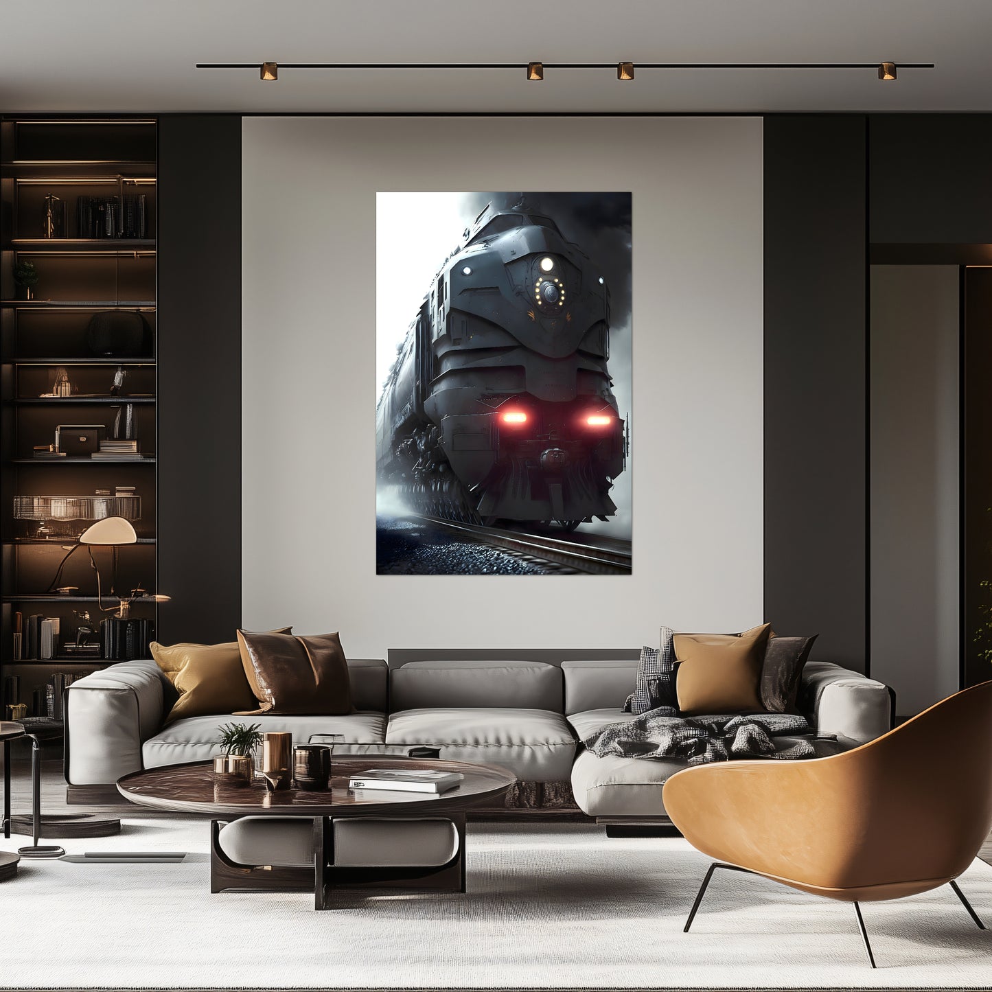 Dystopia Train Poster – Grimbringer Thunderclad | Awe-Inspiring Wall Art for Sci-Fi & Fantasy Train Enthusiasts | Unique and Exclusive Artwork