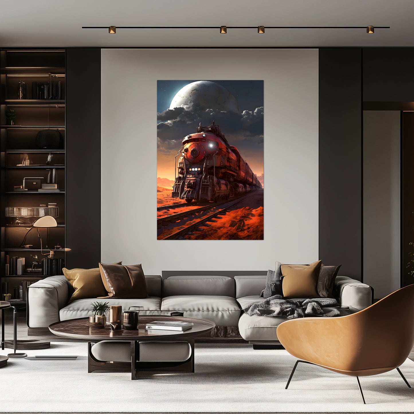 Wasteland Train Poster – Iron Wanderer | Awe-Inspiring Wall Art for Sci-Fi & Fantasy Train Enthusiasts | Unique and Exclusive Artwork