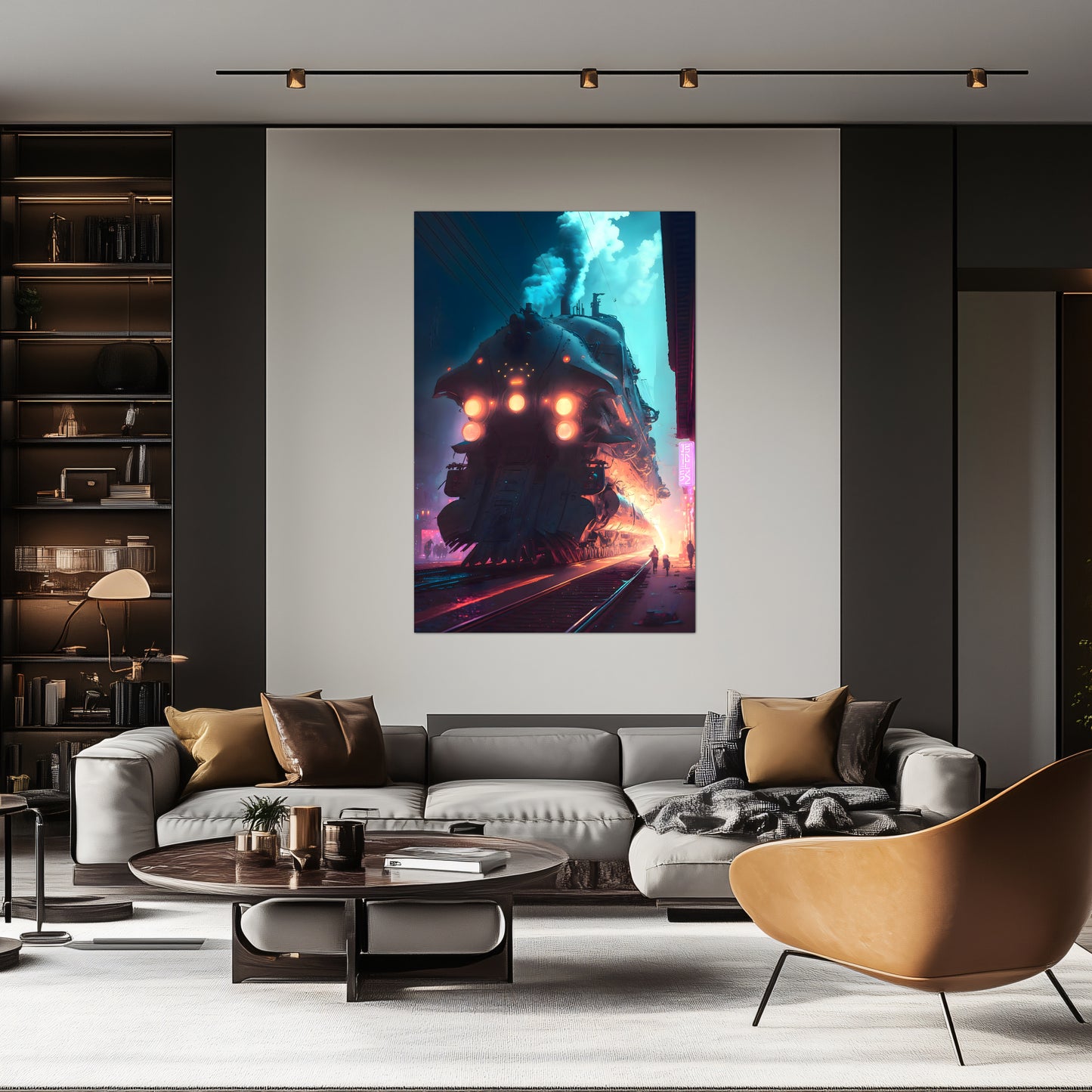 Cyberpunk Train Poster – Chromeshell Nightcrawler | Awe-Inspiring Wall Art for Sci-Fi & Fantasy Train Enthusiasts | Unique and Exclusive Artwork