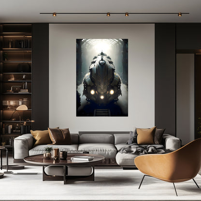 Diesel Train Poster – Chronos Magnus | Awe-Inspiring Wall Art for Sci-Fi & Fantasy Train Enthusiasts | Unique and Exclusive Artwork