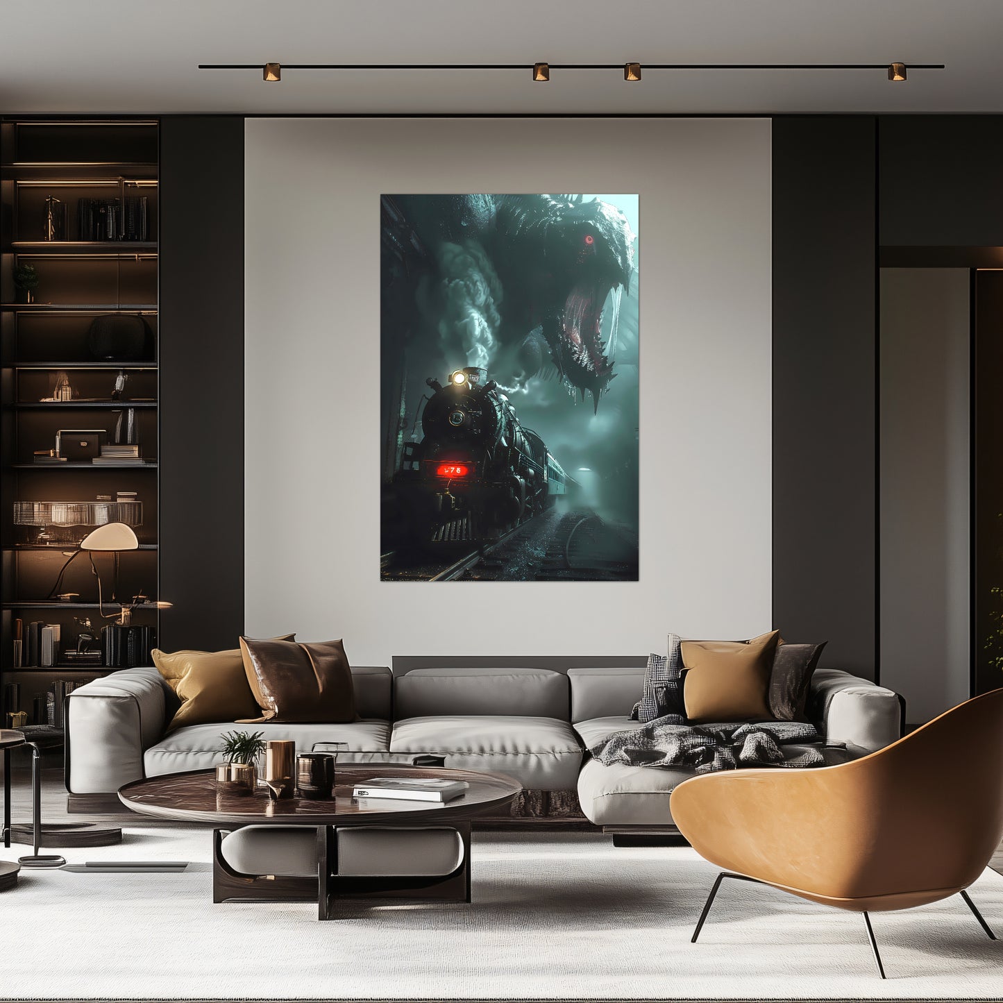 Fantasy Train Poster – Dragonbane Express | Awe-Inspiring Wall Art for Sci-Fi & Fantasy Train Enthusiasts | Unique and Exclusive Artwork