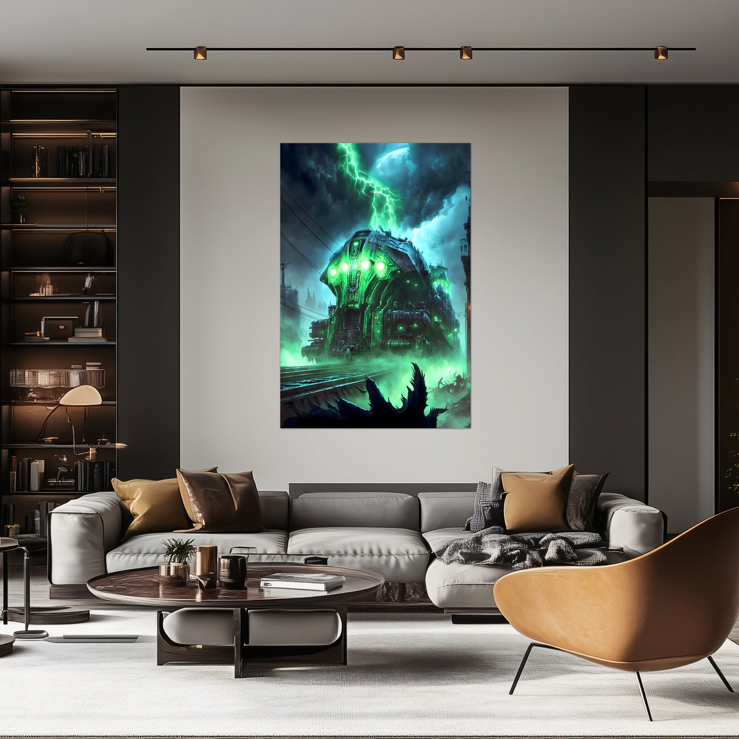Zombie Train Poster – The Warp Architect | Awe-Inspiring Wall Art for Sci-Fi & Fantasy Train Enthusiasts | Unique and Exclusive Artwork