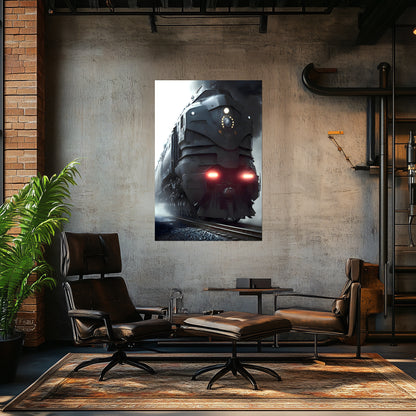 Dystopia Train Poster – Grimbringer Thunderclad | Awe-Inspiring Wall Art for Sci-Fi & Fantasy Train Enthusiasts | Unique and Exclusive Artwork