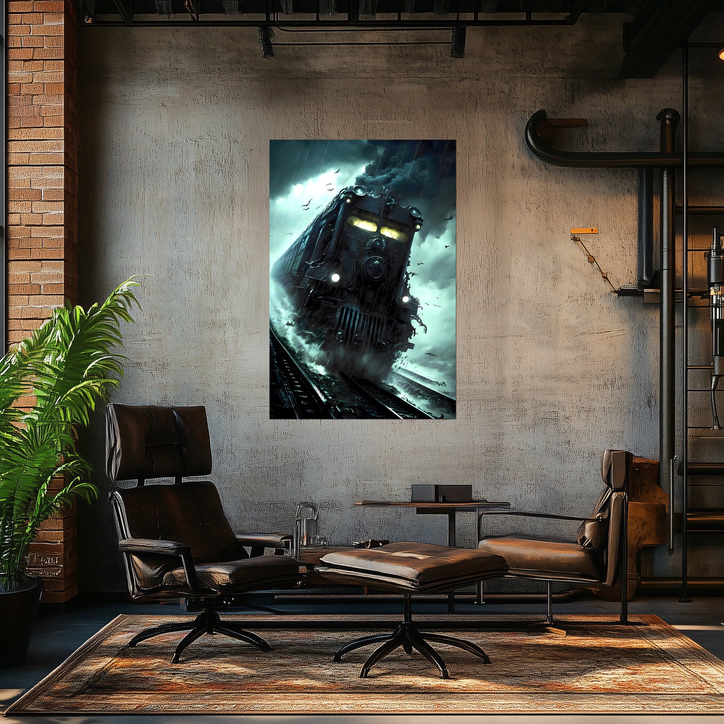 Zombie Train Poster – The Grim Hauler | Awe-Inspiring Wall Art for Sci-Fi & Fantasy Train Enthusiasts | Unique and Exclusive Artwork