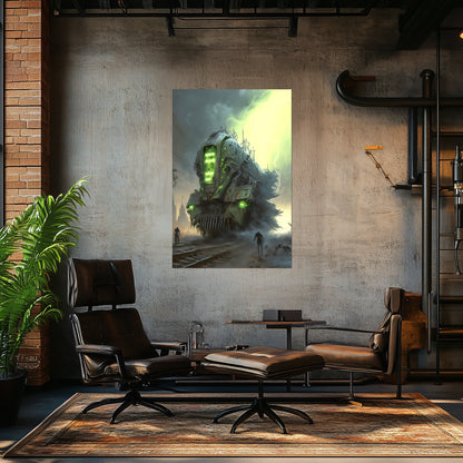 Zombie Train Poster – The Wraithcore Necrohauler | Awe-Inspiring Wall Art for Sci-Fi & Fantasy Train Enthusiasts | Unique and Exclusive Artwork
