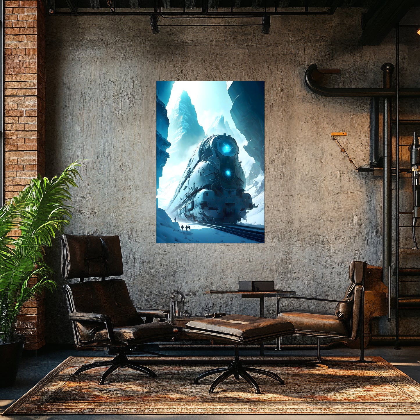 Post-Apocalyptic Train Poster – Icebreaker | Awe-Inspiring Wall Art for Sci-Fi & Fantasy Train Enthusiasts | Unique and Exclusive Artwork
