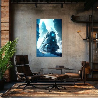 Post-Apocalyptic Train Poster – Icebreaker | Awe-Inspiring Wall Art for Sci-Fi & Fantasy Train Enthusiasts | Unique and Exclusive Artwork