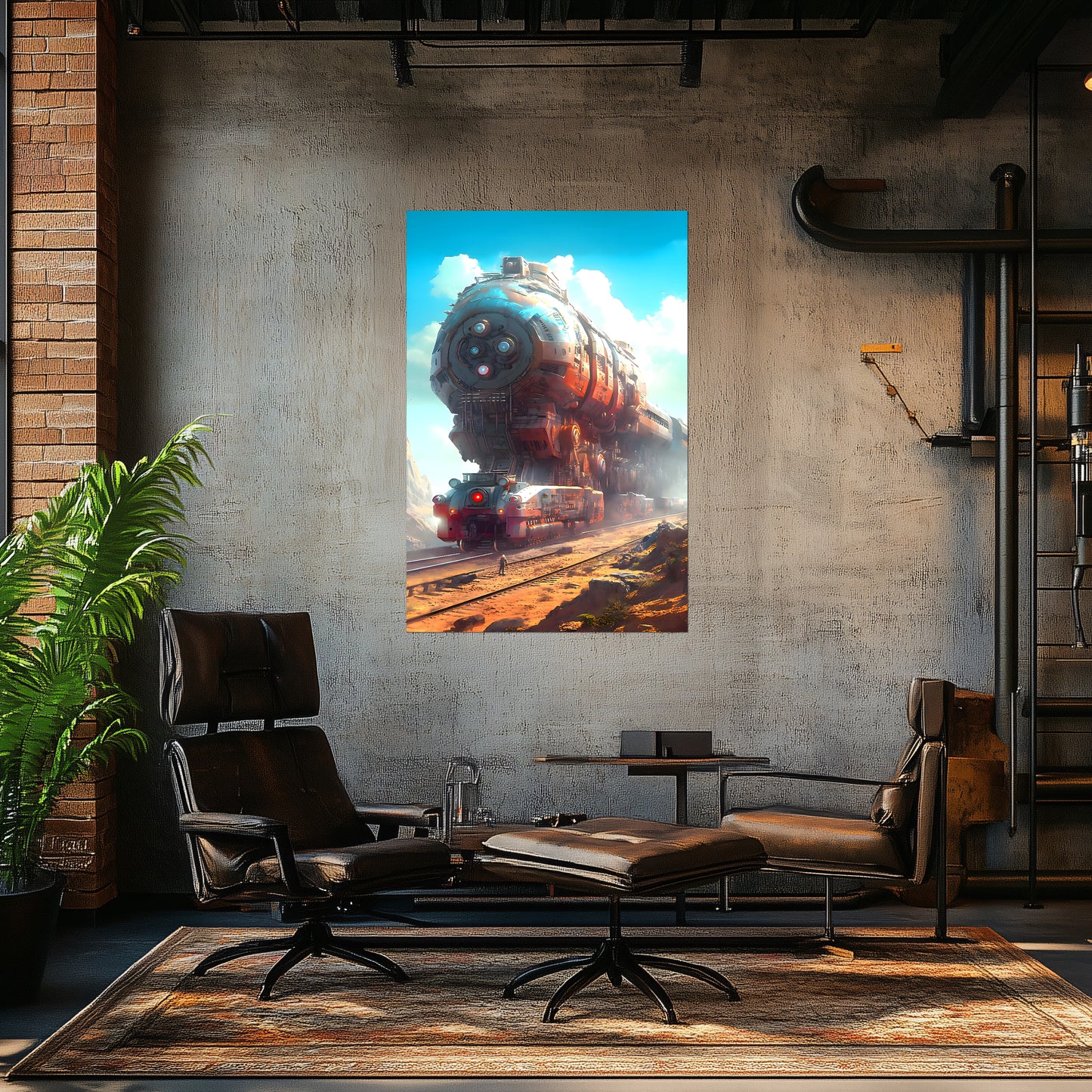 Post-Apocalyptic Train Poster – Arcanum Carrier | Awe-Inspiring Wall Art for Sci-Fi & Fantasy Train Enthusiasts | Unique and Exclusive Artwork