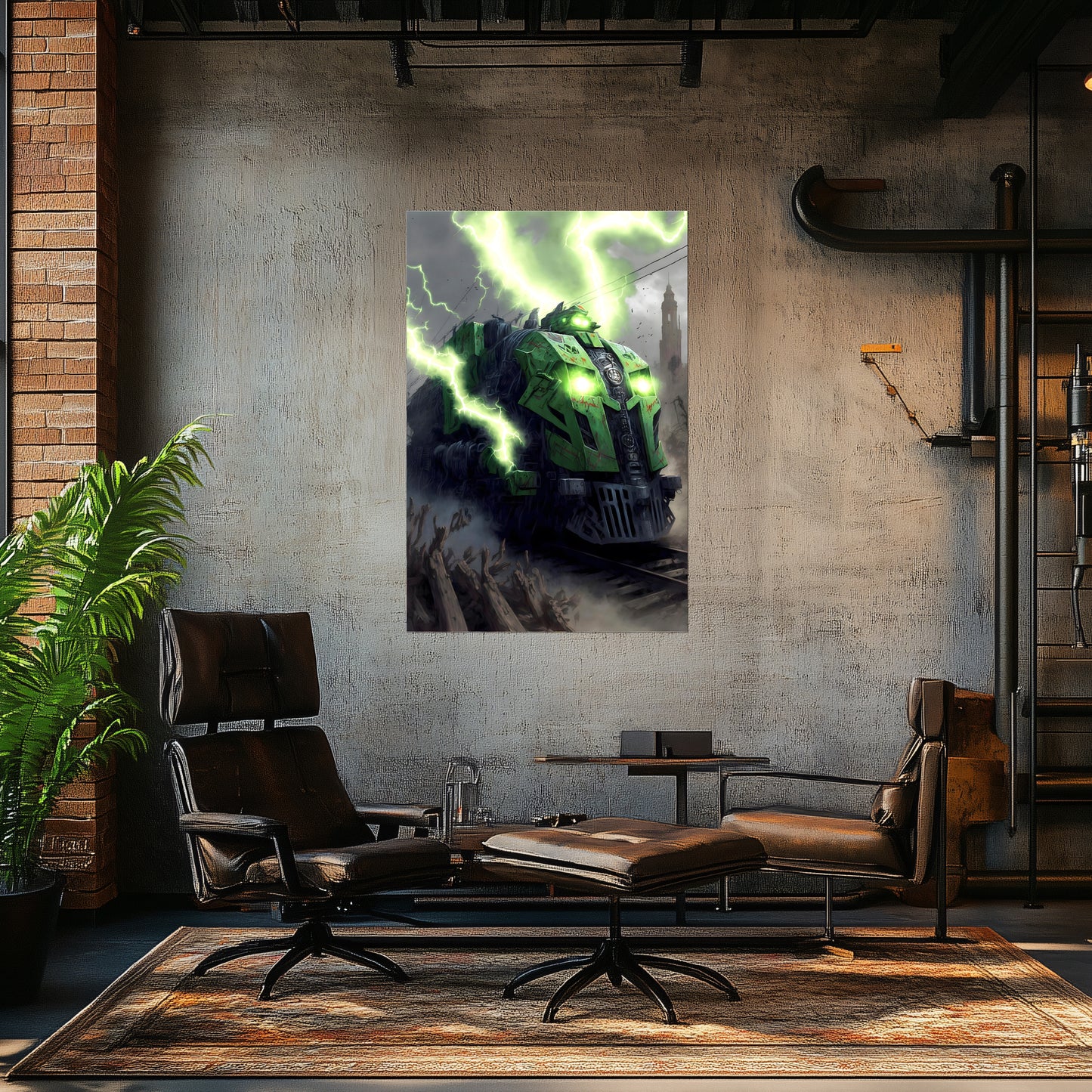 Zombie Train Poster – Shadowbane Revenant | Awe-Inspiring Wall Art for Sci-Fi & Fantasy Train Enthusiasts | Unique and Exclusive Artwork