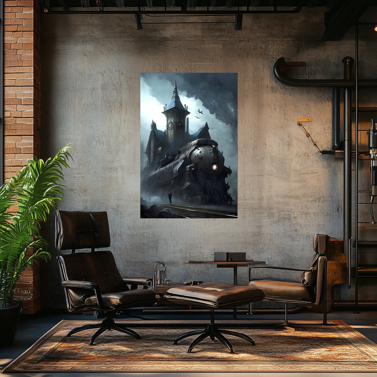 Fantasy Train Poster – Darkmist Phantom | Awe-Inspiring Wall Art for Sci-Fi & Fantasy Train Enthusiasts | Unique and Exclusive Artwork