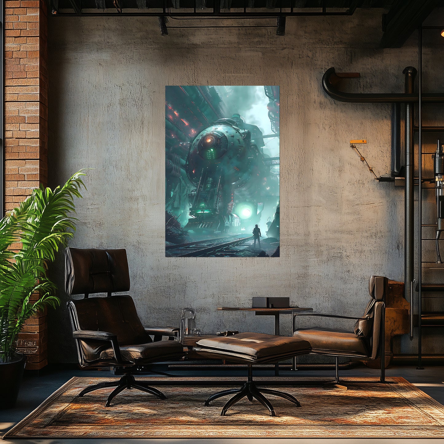 Cyberpunk Train Poster – Epitome One | Awe-Inspiring Wall Art for Sci-Fi & Fantasy Train Enthusiasts | Unique and Exclusive Artwork