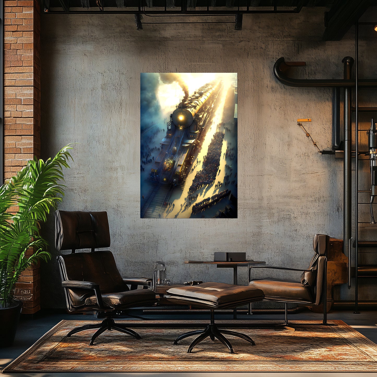 Steampunk Train Poster – Behemoth Boy | Awe-Inspiring Wall Art for Sci-Fi & Fantasy Train Enthusiasts | Unique and Exclusive Artwork