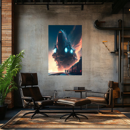 Cyberpunk Train Poster – Hyperion Elysian Metrocore | Awe-Inspiring Wall Art for Sci-Fi & Fantasy Train Enthusiasts | Unique and Exclusive Artwork