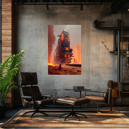 Wasteland Train Poster – Last Nomad | Awe-Inspiring Wall Art for Sci-Fi & Fantasy Train Enthusiasts | Unique and Exclusive Artwork