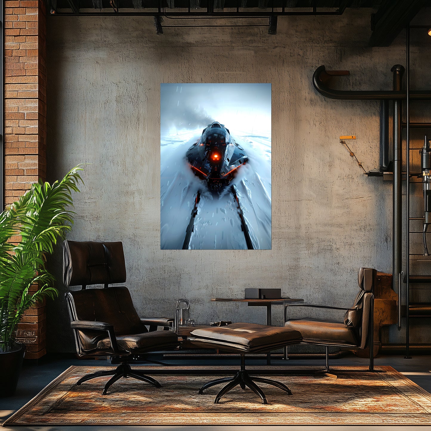 Cyberpunk Train Poster – The Demon's Dagger | Awe-Inspiring Wall Art for Sci-Fi & Fantasy Train Enthusiasts | Unique and Exclusive Artwork