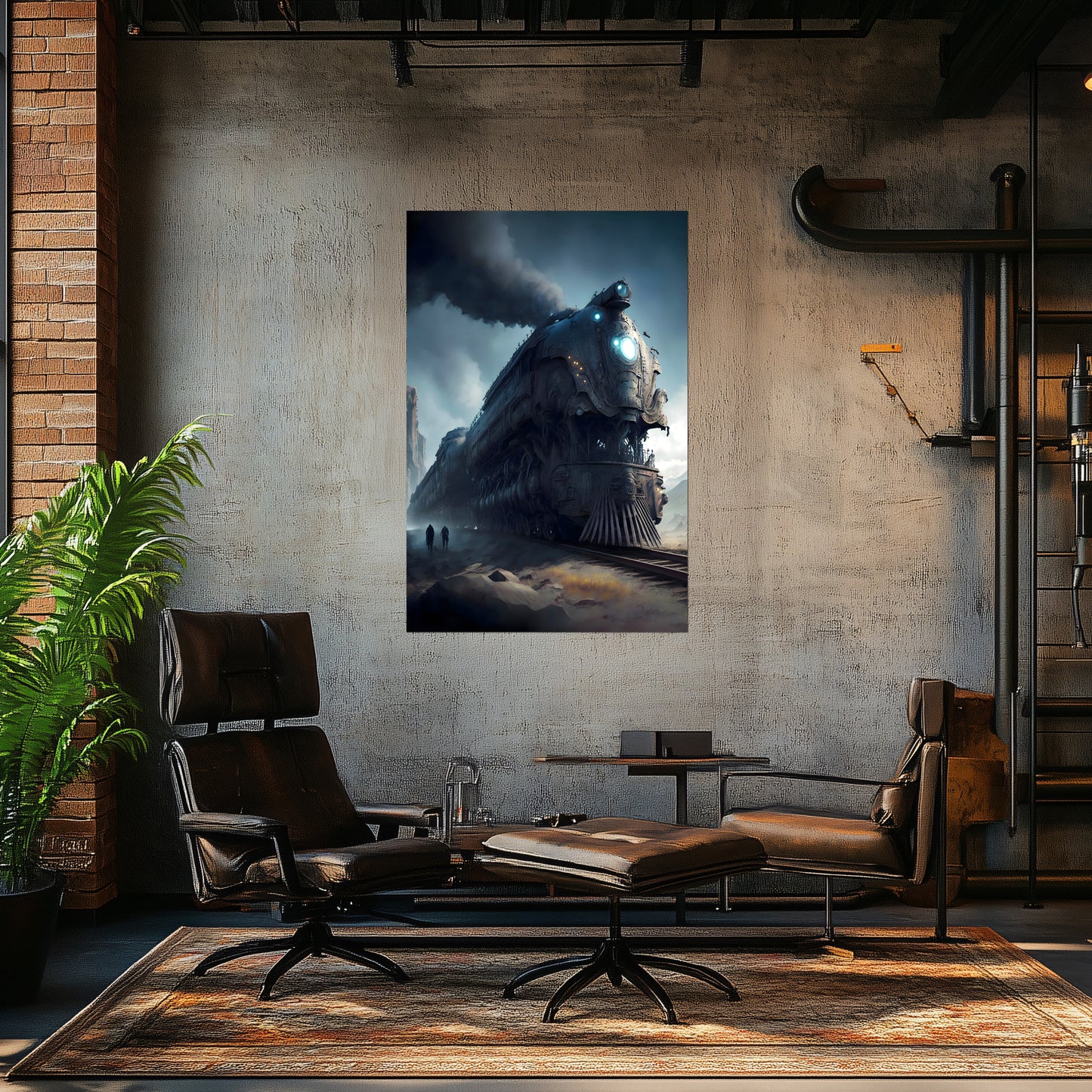Dystopia Train Poster – Titanforge Paladin | Awe-Inspiring Wall Art for Sci-Fi & Fantasy Train Enthusiasts | Unique and Exclusive Artwork