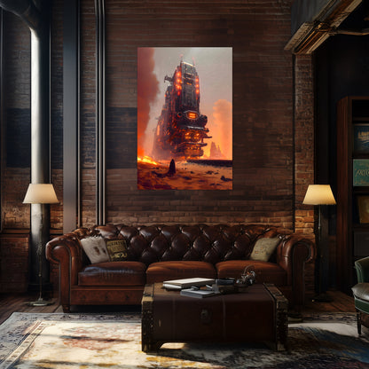 Wasteland Train Poster – Last Nomad | Awe-Inspiring Wall Art for Sci-Fi & Fantasy Train Enthusiasts | Unique and Exclusive Artwork