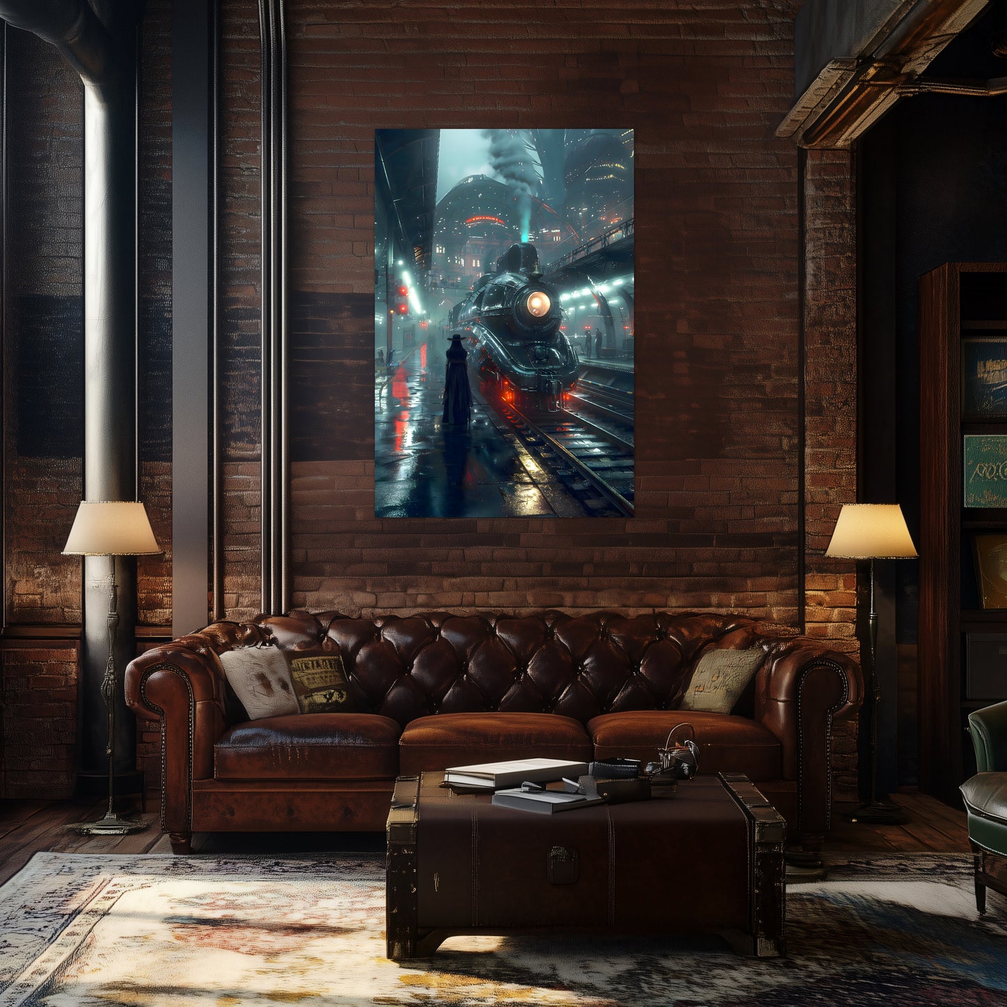Dystopia Train Poster – Solarwind Express | Awe-Inspiring Wall Art for Sci-Fi & Fantasy Train Enthusiasts | Unique and Exclusive Artwork