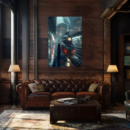 Dystopia Train Poster – Solarwind Express | Awe-Inspiring Wall Art for Sci-Fi & Fantasy Train Enthusiasts | Unique and Exclusive Artwork