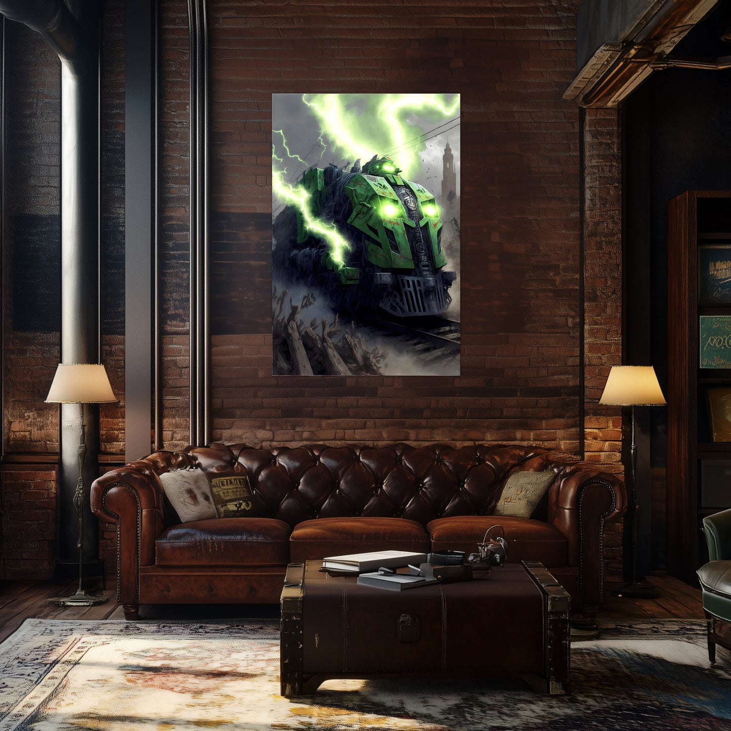 Zombie Train Poster – Shadowbane Revenant | Awe-Inspiring Wall Art for Sci-Fi & Fantasy Train Enthusiasts | Unique and Exclusive Artwork