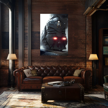 Dystopia Train Poster – Grimbringer Thunderclad | Awe-Inspiring Wall Art for Sci-Fi & Fantasy Train Enthusiasts | Unique and Exclusive Artwork